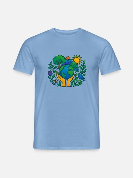 Planet Earth-Die Natur der Erde in unseren Händen - Männer T-Shirt - Carolina Blue