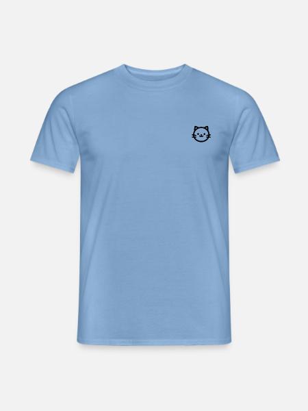 Minimalistisches Katzendesign - Männer T-Shirt - Carolina Blue