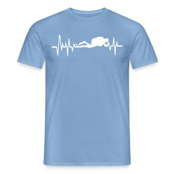 Herzschlag Tauchen Taucher Geschenkidee Scuba Dive - Männer T-Shirt - Carolina Blue - Vorne - AI Model Male 178 light (178cm)