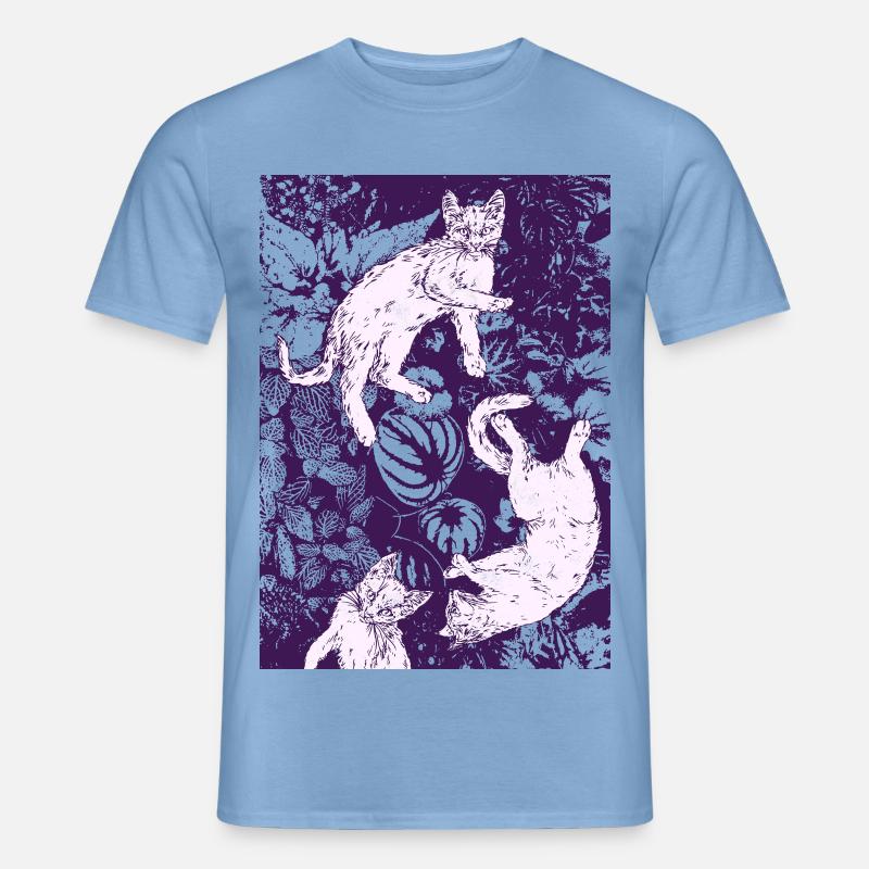 THREE WHITE KITTENS - Men's T-Shirt - carolina blue