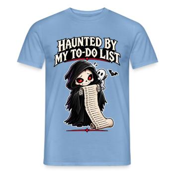 Von meiner To-Do-Liste verfolgt – Lustiger Schnitter - Männer T-Shirt - Carolina Blue - Vorne - AI Model Male 178 light (178cm)