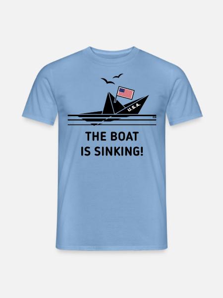 The Boat Is Sinking! (United States Amerika / POS) - Männer T-Shirt - Carolina Blue
