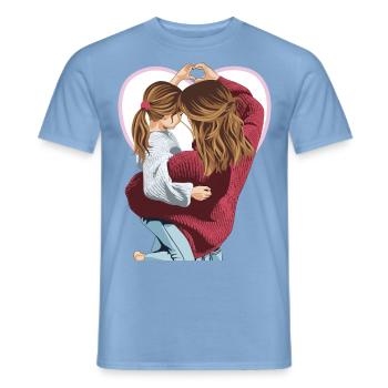 One Heart - Men's T-Shirt - carolina blue - Front - AI Model Male 178 light (178cm)