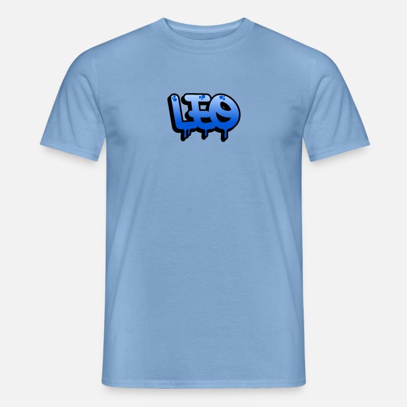 Graffiti-Name Leo - Männer T-Shirt - Carolina Blue