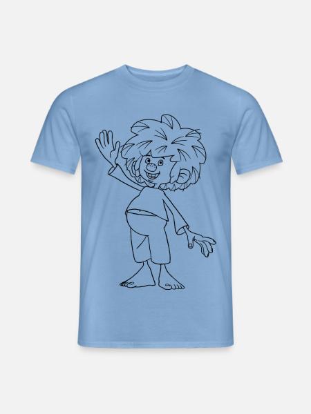 Pumuckl Outline Fröhlicher Pumuckl - Männer T-Shirt - Carolina Blue