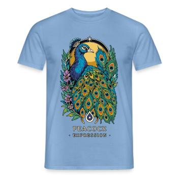 PEACOCK TOTEM Ausdruck - Männer T-Shirt - Carolina Blue - Vorne - AI Model Male 178 light (178cm)