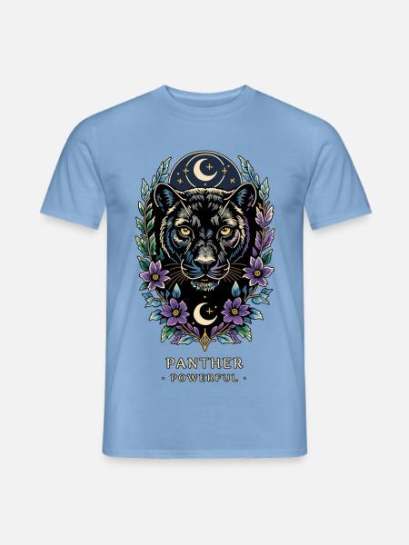 MÄCHTIGE TOTEMKATZE - Männer T-Shirt - Carolina Blue