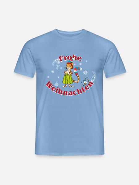 Pettersson & Findus Design Frohe Weihnachten - Männer T-Shirt - Carolina Blue
