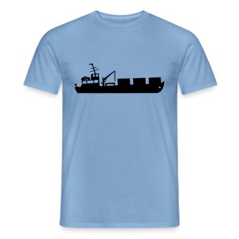 Ship, cargo ship, container ship - Men's T-Shirt - carolina blue - Front - AI Model Male 178 light (178cm)