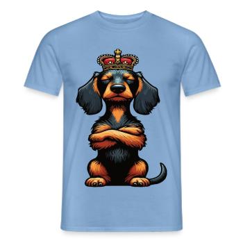 Rauhaardackel Dackel Dackelbesitzer Teckel Tekkel - Männer T-Shirt - Carolina Blue - Vorne - AI Model Male 178 light (178cm)
