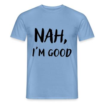 Herren T-Shirt - Männer T-Shirt - Carolina Blue - Vorne - AI Model Male 178 light (178cm)