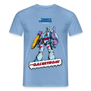 Transformers Galvatron G1 Motiv Mit Schriftzug - Männer T-Shirt - Carolina Blue - Vorne - AI Model Male 178 light (178cm)