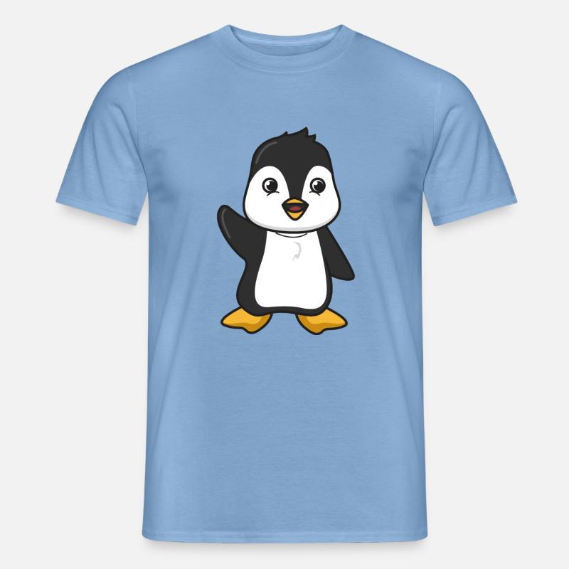 Pinguin Geschenk Tier niedlich Comic Tier Pinguine - Männer T-Shirt - Carolina Blue