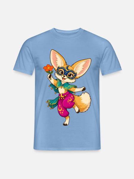 Fuchs Maskenball Karneval - Männer T-Shirt - Carolina Blue