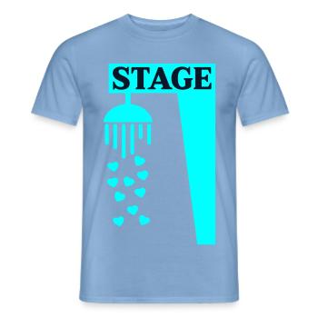 Bühnenduschgesang - Männer T-Shirt - Carolina Blue - Vorne - AI Model Male 178 light (178cm)