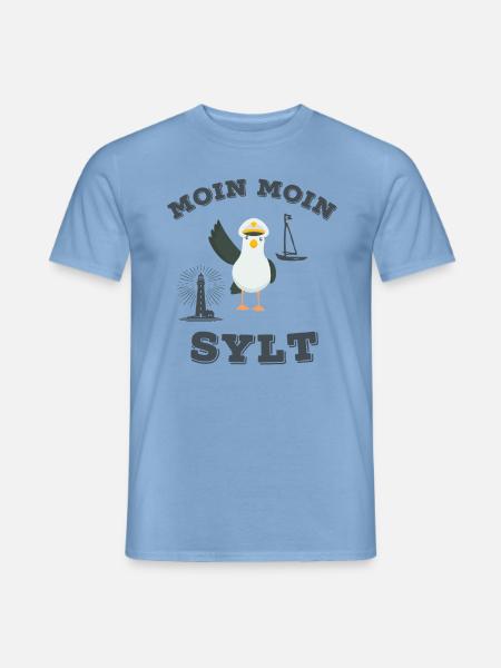 Moin Moin Sylt lustiger Nordsee Insel Möwen Spruch - Männer T-Shirt - Carolina Blue