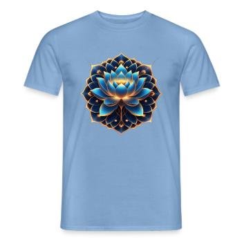 Lotus Harmony -- Beauty in Silence - Men's T-Shirt - carolina blue - Front - AI Model Male 178 light (178cm)