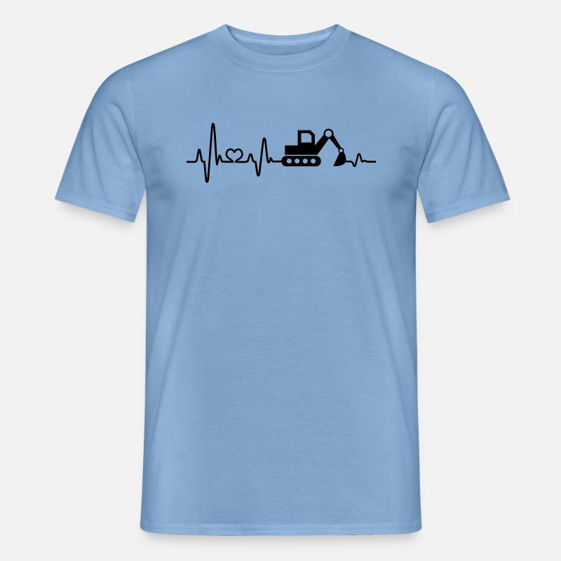 Bagger Baustelle Bauarbeiter Baggerfahrer Geschenk - Männer T-Shirt - Carolina Blue