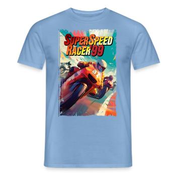 Super Speed Racer '99 - Men's T-Shirt - carolina blue - Front - AI Model Male 178 light (178cm)