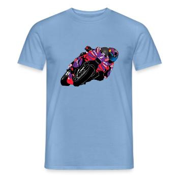 Motorcycle Racing - Superbike - Men's T-Shirt - carolina blue - Front - AI Model Male 178 light (178cm)
