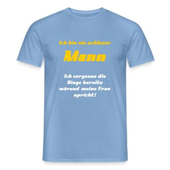Schlauer Mann - Männer T-Shirt - Carolina Blue - Vorne - AI Model Male 178 light (178cm)