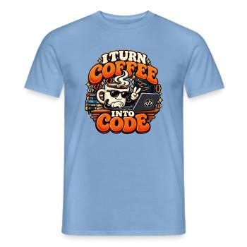 Ich verwandle Kaffee in Code | Programmierer - Männer T-Shirt - Carolina Blue - Vorne - AI Model Male 178 light (178cm)