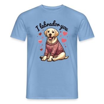 I Labrador You - Proof of Love - Friendship cute - Men's T-Shirt - carolina blue - Front - AI Model Male 178 light (178cm)