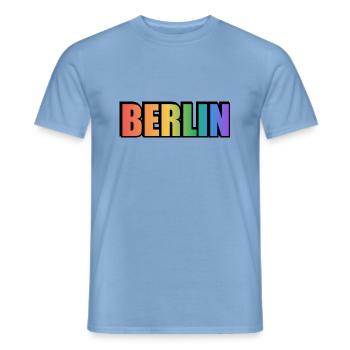 Gay Berlin - Men's T-Shirt - carolina blue - Front - AI Model Male 178 light (178cm)