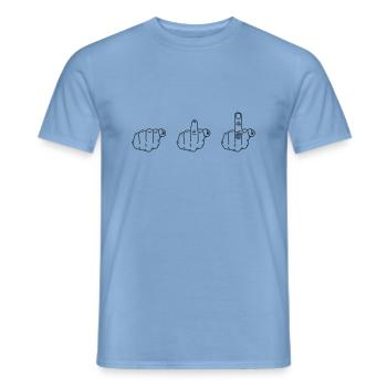 middle finger - Men's T-Shirt - carolina blue - Front - AI Model Male 178 light (178cm)