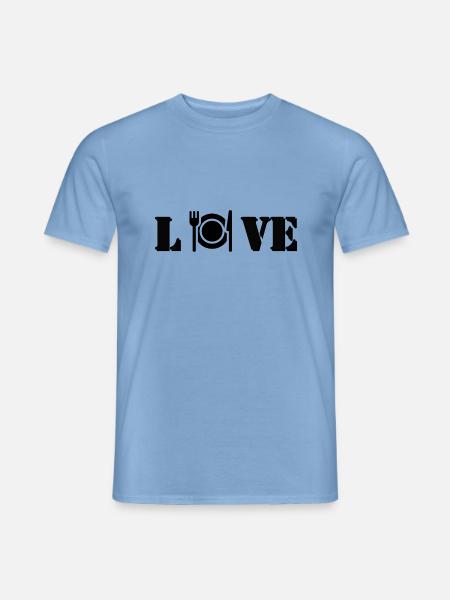liebe essen food love break pause arbeit kollegen - Männer T-Shirt - Carolina Blue