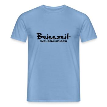 beisszeit_welsbaendiger - Männer T-Shirt - Carolina Blue - Vorne - AI Model Male 178 light (178cm)