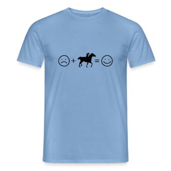Smile Face and Horse - (2) - Men's T-Shirt - carolina blue - Front - AI Model Male 178 light (178cm)