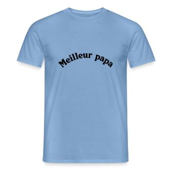 MEILLEUR PAPA - T-shirt homme - carolina blue - Devant - AI Model Male 178 light (178cm)