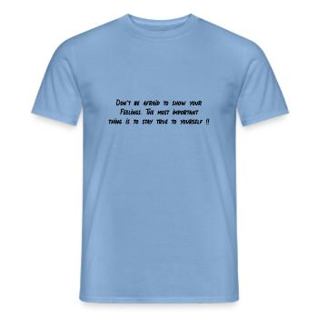 Don´t be afraid - Männer T-Shirt - Carolina Blue - Vorne - AI Model Male 178 light (178cm)