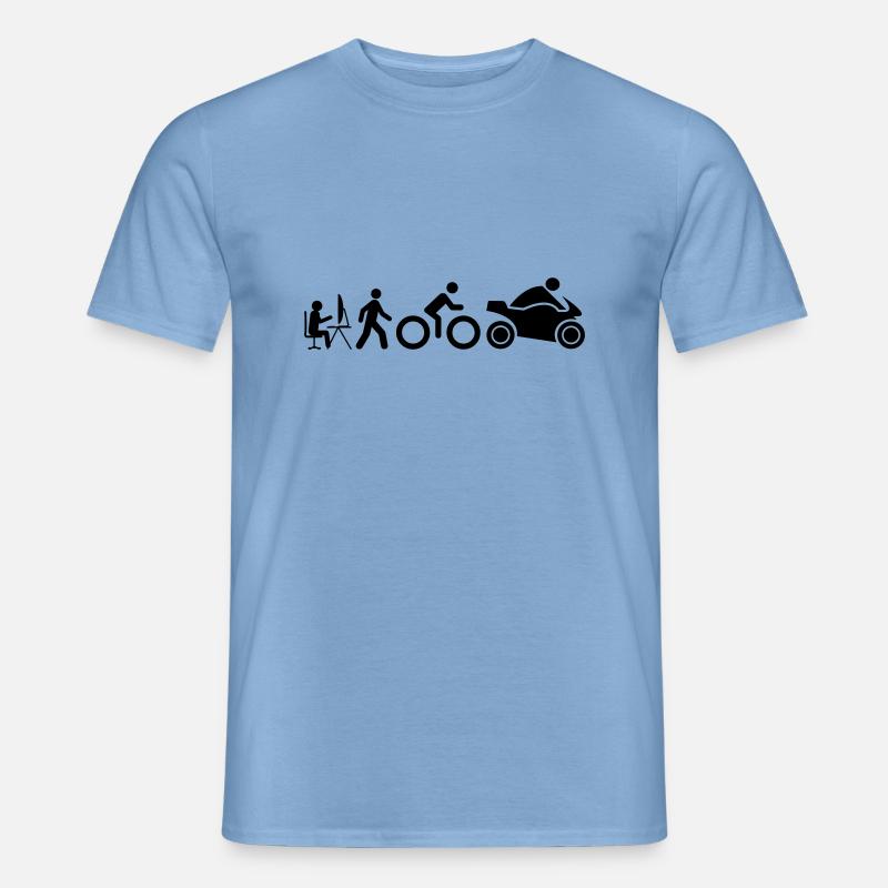 Evolution eines Motorradfahrers - Männer T-Shirt - Carolina Blue