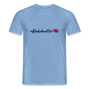 kuschelwetter herzen - Männer T-Shirt - Carolina Blue - Vorne - AI Model Male 178 light (178cm)