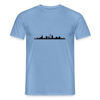 Skyline Essen NRW - Männer T-Shirt - Carolina Blue - Vorne - AI Model Male 178 light (178cm)