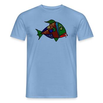 fisch anglerfisch - Männer T-Shirt - Carolina Blue - Vorne - AI Model Male 178 light (178cm)