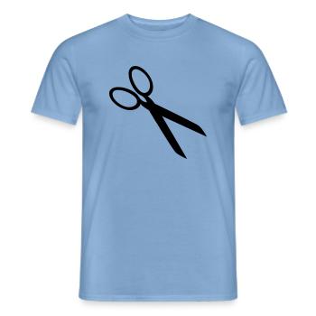 Schere - Männer T-Shirt - Carolina Blue - Vorne - AI Model Male 178 light (178cm)