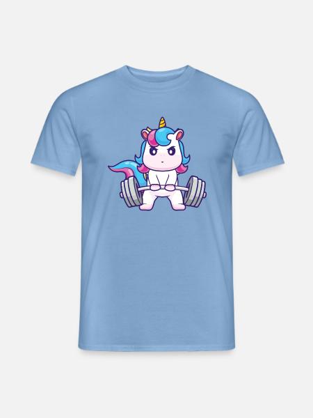 Einhorn Kreuzheben - Magisches Krafttraining - Männer T-Shirt - Carolina Blue
