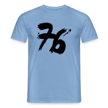 76 design zahl - z07 - Männer T-Shirt - Carolina Blue - Vorne - AI Model Male 178 light (178cm)