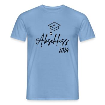 Abschluss 2024 - Männer T-Shirt - Carolina Blue - Vorne - AI Model Male 178 light (178cm)