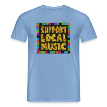 Unterstützen Sie lokale Musik - Männer T-Shirt - Carolina Blue - Vorne - AI Model Male 178 light (178cm)