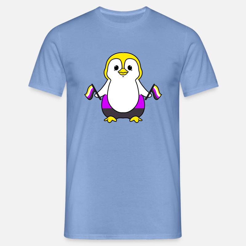 Nonbinary Penguin Nonbinary Pride - Men's T-Shirt - carolina blue