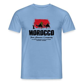 Morocco - Camel & Flag - Männer T-Shirt - Carolina Blue - Vorne - AI Model Male 178 light (178cm)