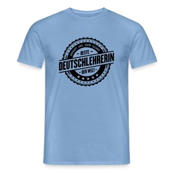 Beste Deutschlehrerin - Männer T-Shirt - Carolina Blue - Vorne - AI Model Male 178 light (178cm)