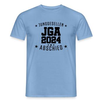 jga junggesellenabschied 2024 - Männer T-Shirt - Carolina Blue - Vorne - AI Model Male 178 light (178cm)