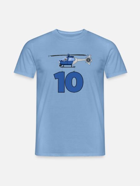 Helicopter 10th birthday - Men's T-Shirt - carolina blue