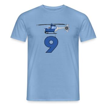 Helicopter 9th birthday - Men's T-Shirt - carolina blue - Front - AI Model Male 178 light (178cm)