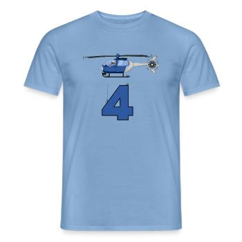 Helicopter 4th birthday - Men's T-Shirt - carolina blue - Front - AI Model Male 178 light (178cm)